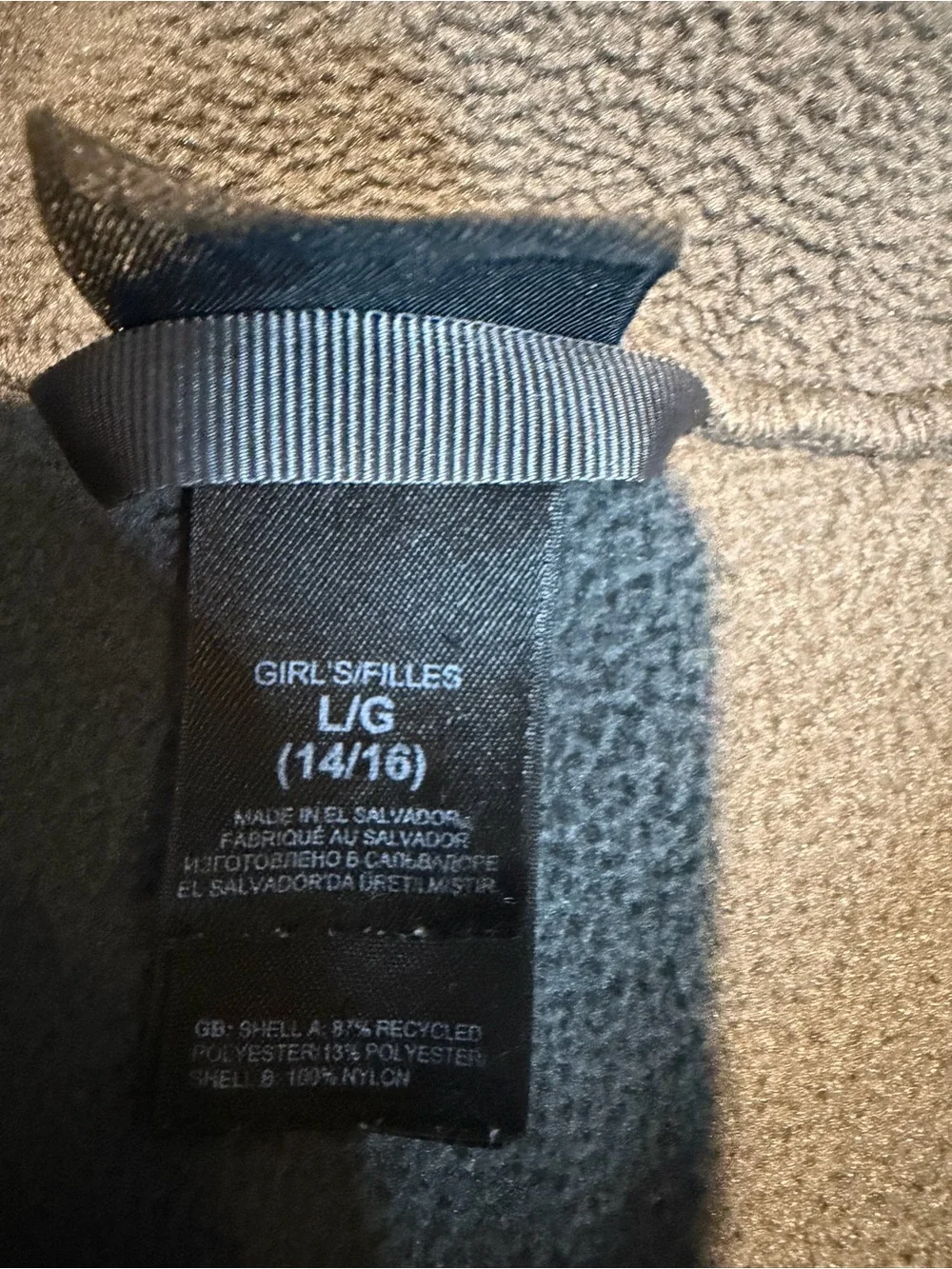 The North Face Kids Gray Fleece Jacket with Pink Zip